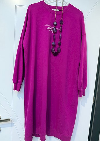 Parlak Mor Uzun Kollu pembe 38 beden tunik - Görsel 3