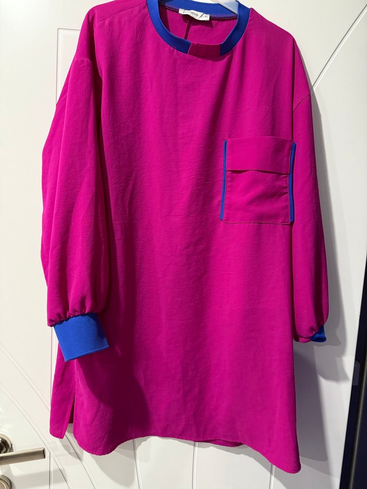 Pembe Uzun Kollu Salaş Tunik - Görsel 2