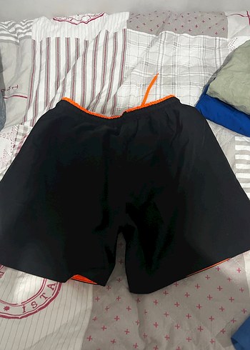 Adidas Siyah Turuncu Elastik Bel Şort - Görsel 2