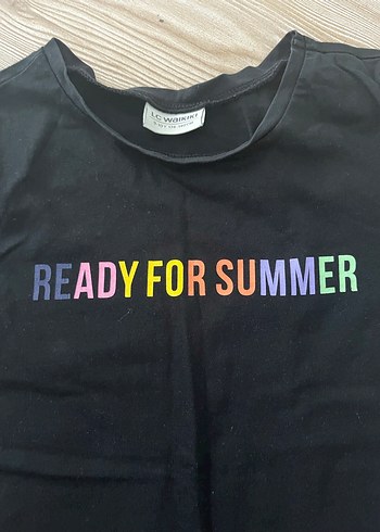 Kız Çocuk Siyah Baskılı Tişört - Görsel 2