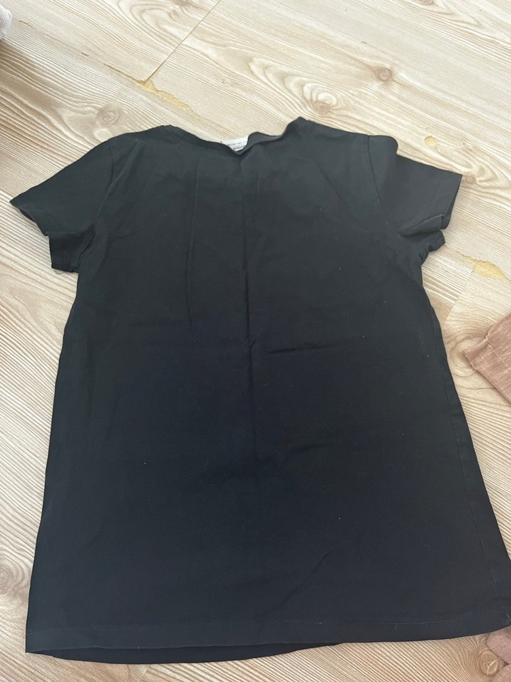 Kız Çocuk Siyah Baskılı Tişört - Görsel 3