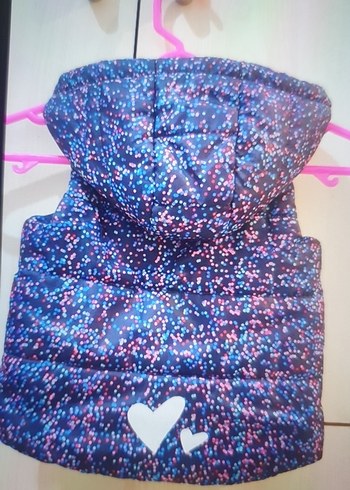 Kız Çocuk Kapüşonlu Renkli Yelek - Görsel 2