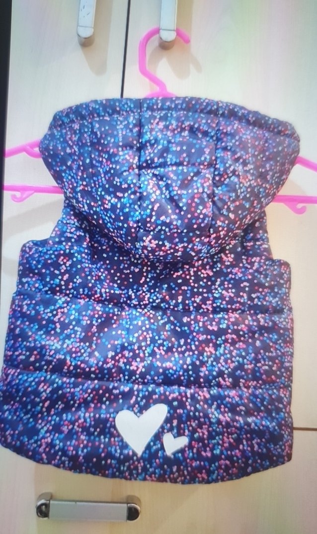 Kız Çocuk Kapüşonlu Renkli Yelek - Görsel 2