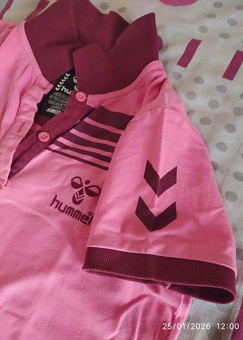 Pembe V Yaka Polo Tişört - Görsel 4