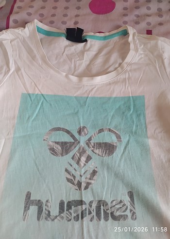 Beyaz Baskılı Kısa Kollu Kadın Tişört - Görsel 2