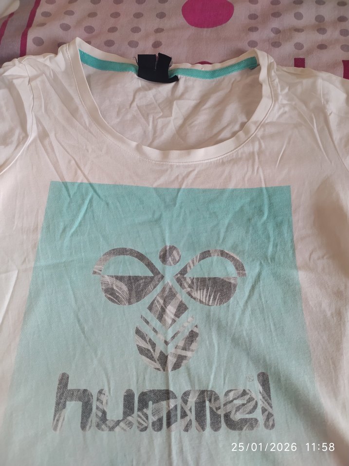 Beyaz Baskılı Kısa Kollu Kadın Tişört - Görsel 2