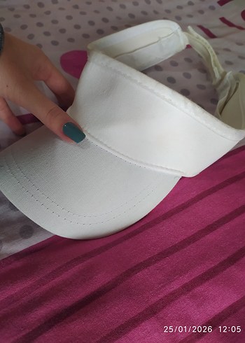 Kadın Beyaz Spor Vizör Şapka tenis şapka - Görsel 4