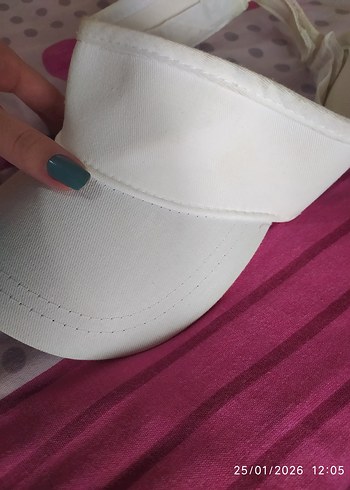 Kadın Beyaz Spor Vizör Şapka tenis şapka - Görsel 2