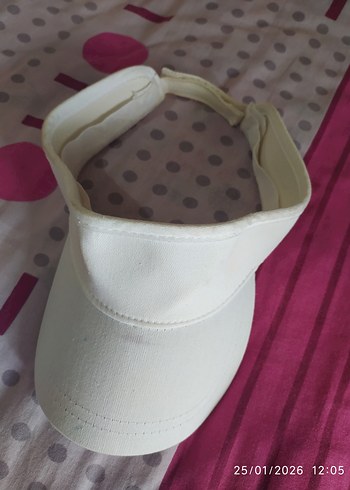 Kadın Beyaz Spor Vizör Şapka tenis şapka - Görsel 3