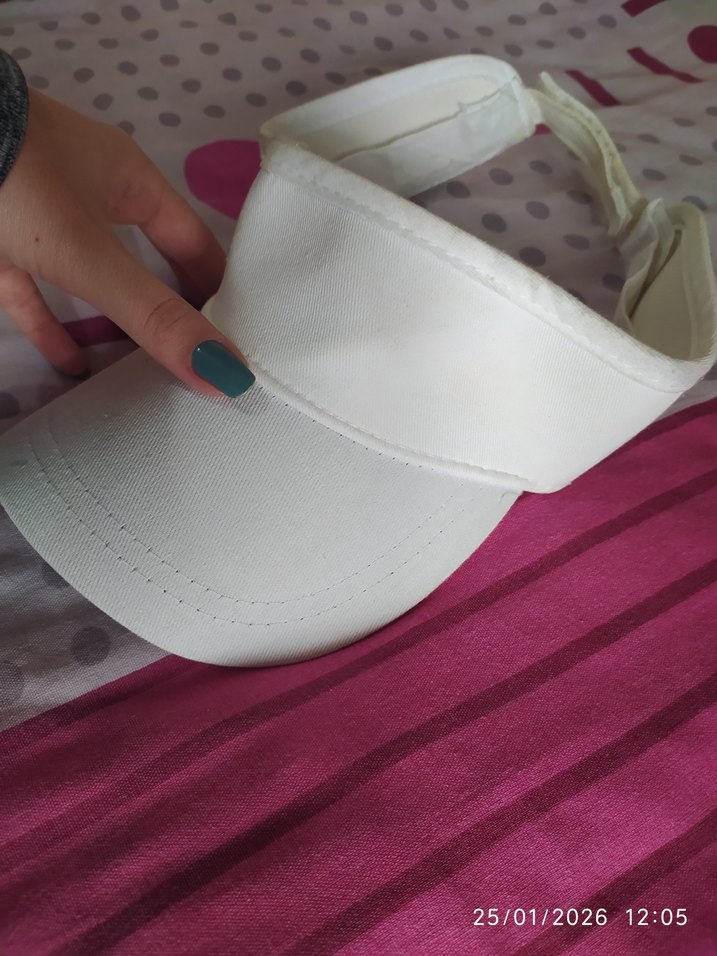 Kadın Beyaz Spor Vizör Şapka tenis şapka - Görsel 4