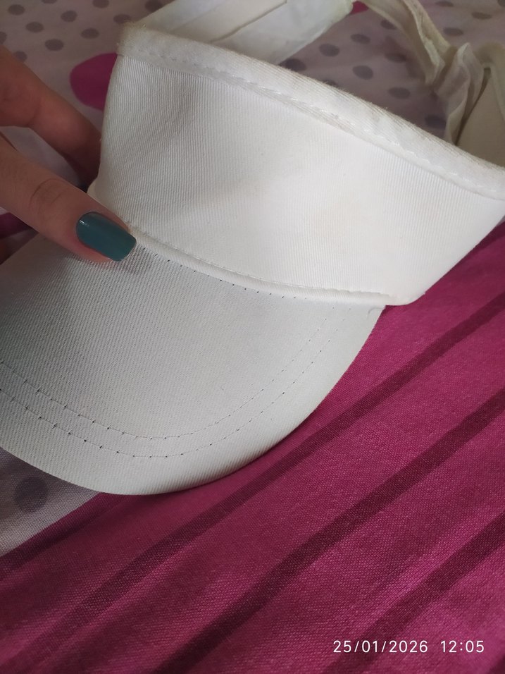 Kadın Beyaz Spor Vizör Şapka tenis şapka - Görsel 2