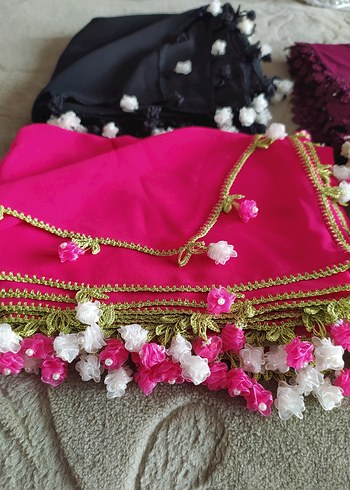 Dantel Detaylı Renkli Kadın şal - Görsel 2