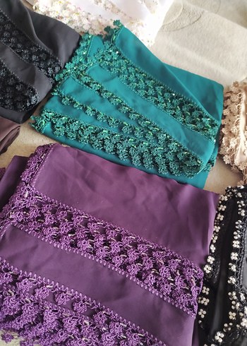 Boncuk İşlemeli Kadın Şal El emeği - Görsel 3