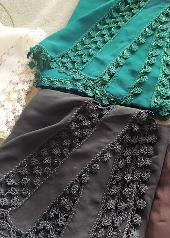 Boncuk İşlemeli Kadın Şal El emeği - Görsel 6