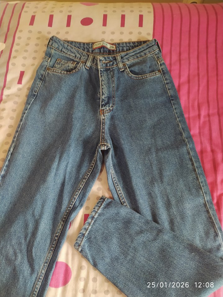 Kadın Kot Pantolon Bol Kesim Normal Boy mom jean - Görsel 2