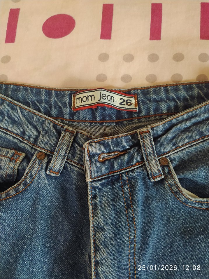 Kadın Kot Pantolon Bol Kesim Normal Boy mom jean - Görsel 4