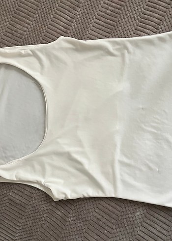 Kadın Beyaz Pamuklu Kolsuz Basic Atlet - Görsel 3