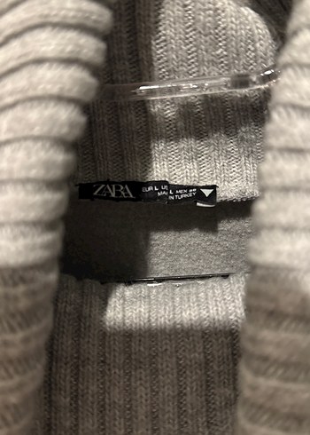 Gri Boğazlı Örme Kadın Sweatshirt - Görsel 2