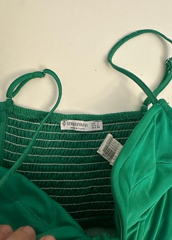 Yeşil Straplez Midi Büstiyer - Görsel 2