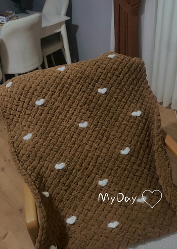 Kahverengi İşlemeli bebek battaniyesi - Görsel 2