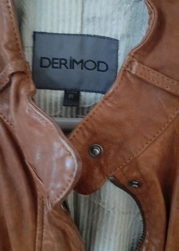 Bej Kadın Deri Kemerli Ceket - Görsel 2