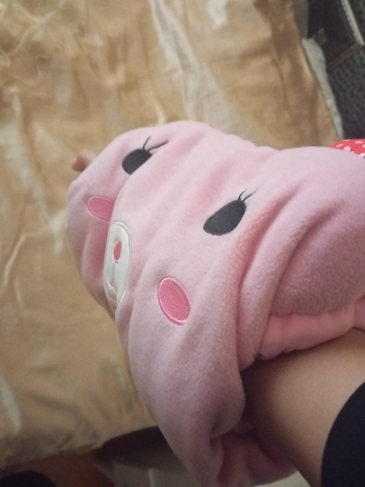 Pembe Yumuşak Peluş kola takılan oyuncak - Görsel 2