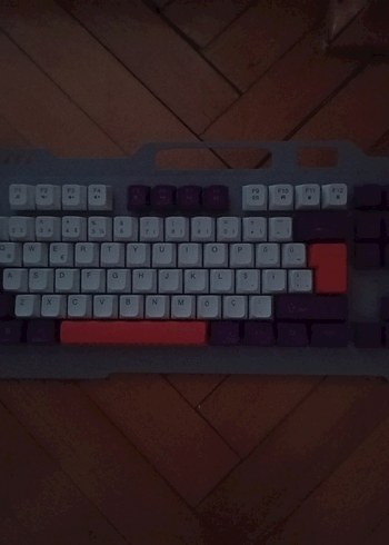 Gri Gövdeli Mor ve Beyaz rgb klavye - Görsel 3