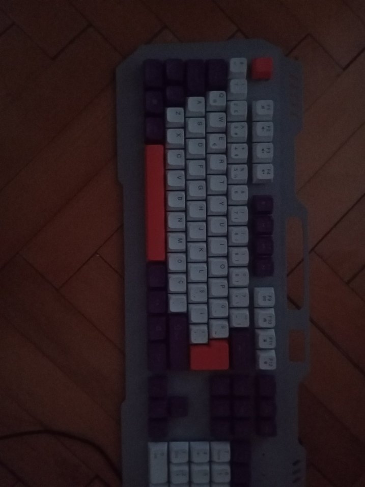 Gri Gövdeli Mor ve Beyaz rgb klavye - Görsel 5