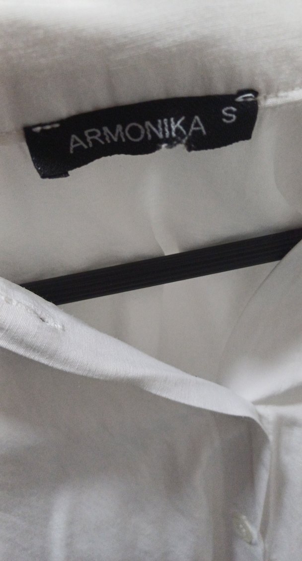 Düğmeli Beyaz Keten Gömlek - Görsel 3