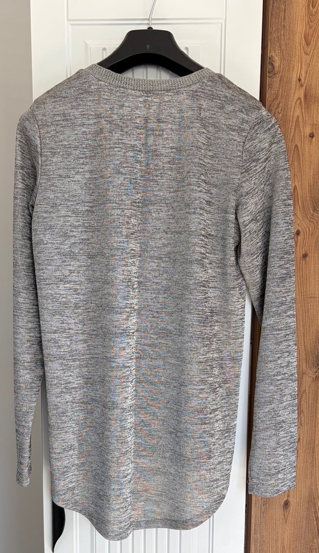 Gri Uzun Kollu Kadın Bluz - Görsel 2