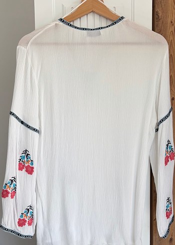 Püsküllü Nakışlı Bohem Kadın Bluz - Görsel 2