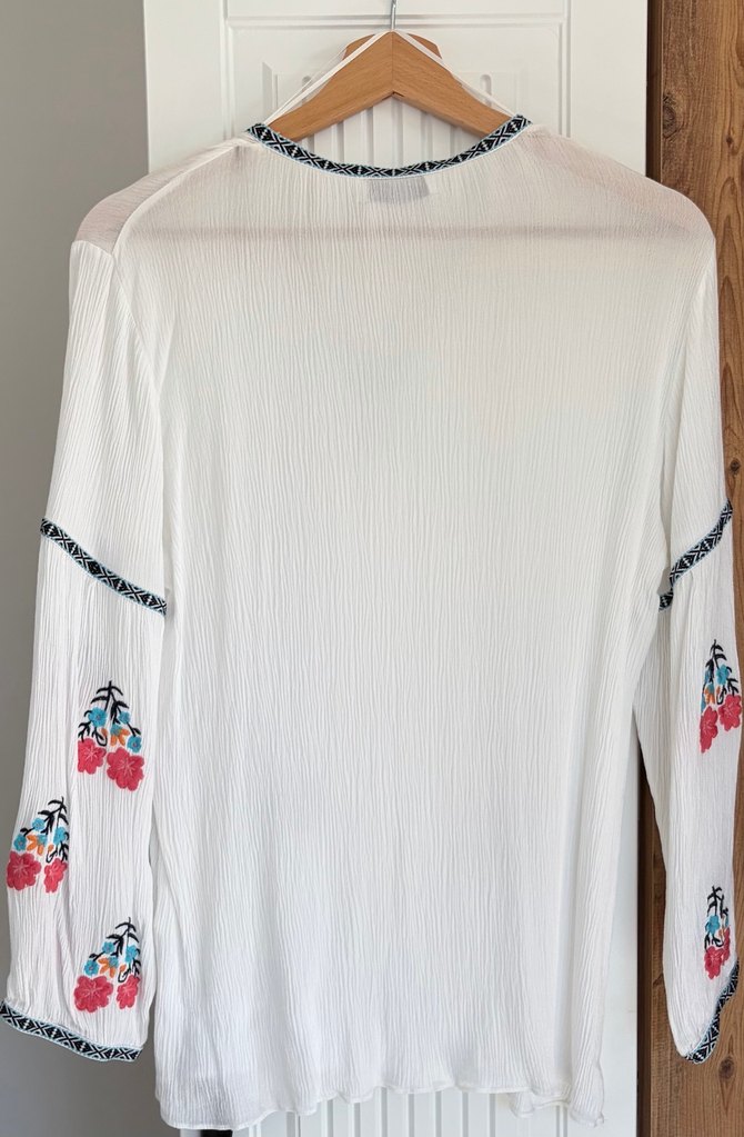 Püsküllü Nakışlı Bohem Kadın Bluz - Görsel 2