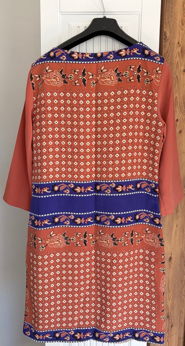 Desenli Bohem Elbise, Uzun Kollu - Görsel 2