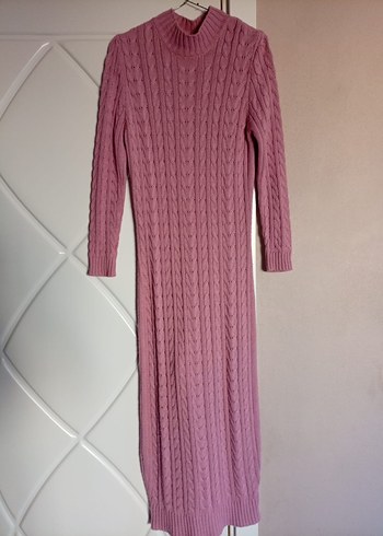 triko elbise pembe - Görsel 2