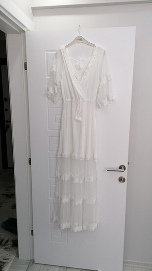 Beyaz Yazlık Elbise 