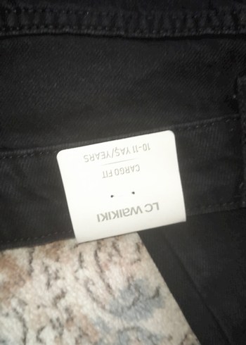 çocuk Siyah Bol Kesim Midi Kot Pantolon - Görsel 3