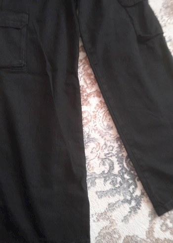 çocuk Siyah Bol Kesim Midi Kot Pantolon - Görsel 2