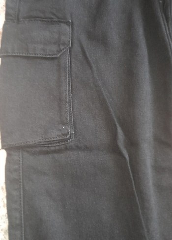 çocuk Siyah Bol Kesim Midi Kot Pantolon - Görsel 4