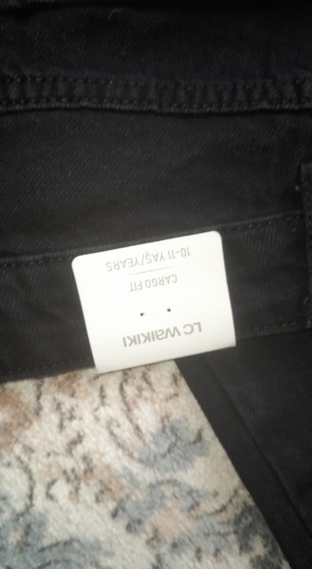 çocuk Siyah Bol Kesim Midi Kot Pantolon - Görsel 3