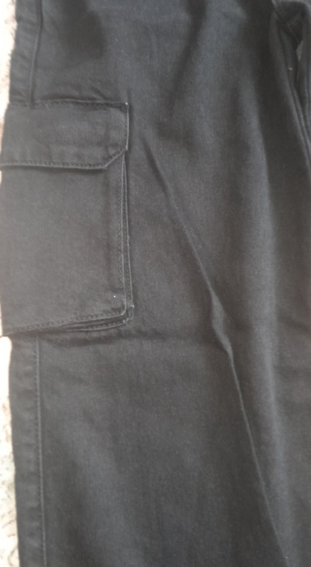 çocuk Siyah Bol Kesim Midi Kot Pantolon - Görsel 4