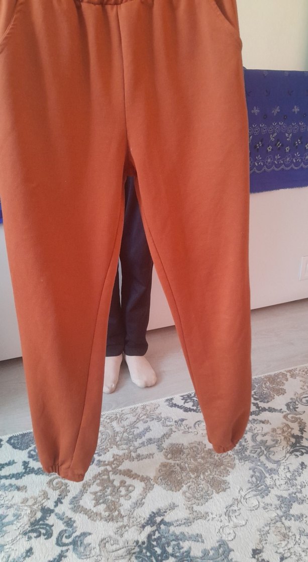 kadın Kahverengi Bol Kesim Kemerli Eşofman Altı - Görsel 2