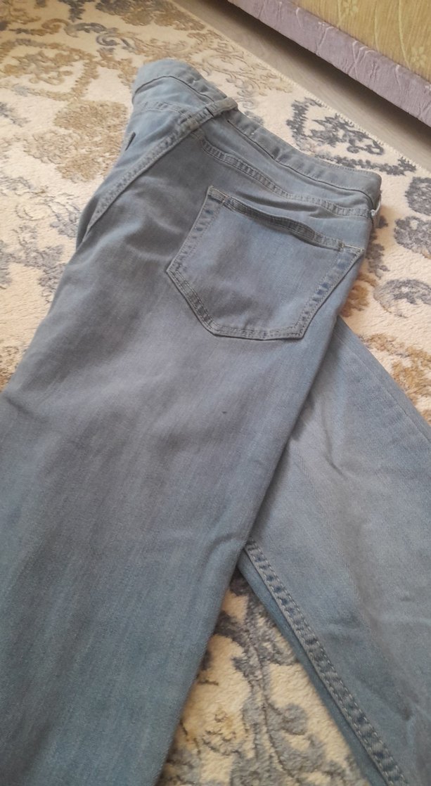 Gri Rahat Kesim Midi Boy Kadın Denim Pantolon - Görsel 3