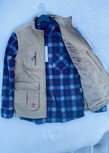 Bej Fermuarlı Erkek Kolsuz Ceket - Görsel 2