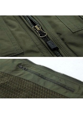 Haki Kamuflaj Desenli Kemerli Erkek Yelek - Görsel 2