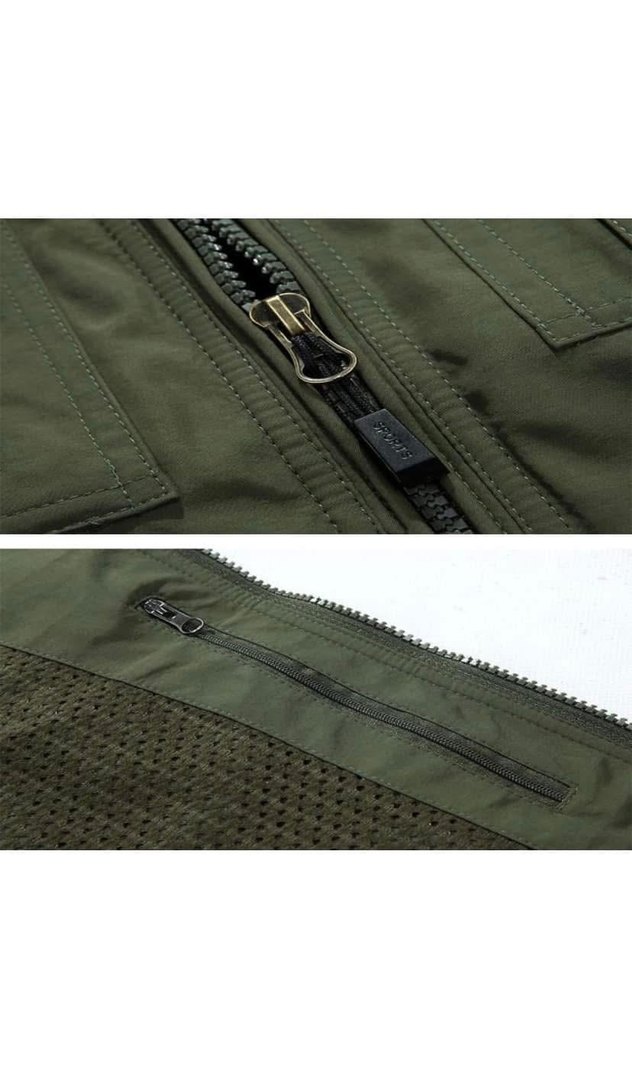 Haki Kamuflaj Desenli Kemerli Erkek Yelek - Görsel 2