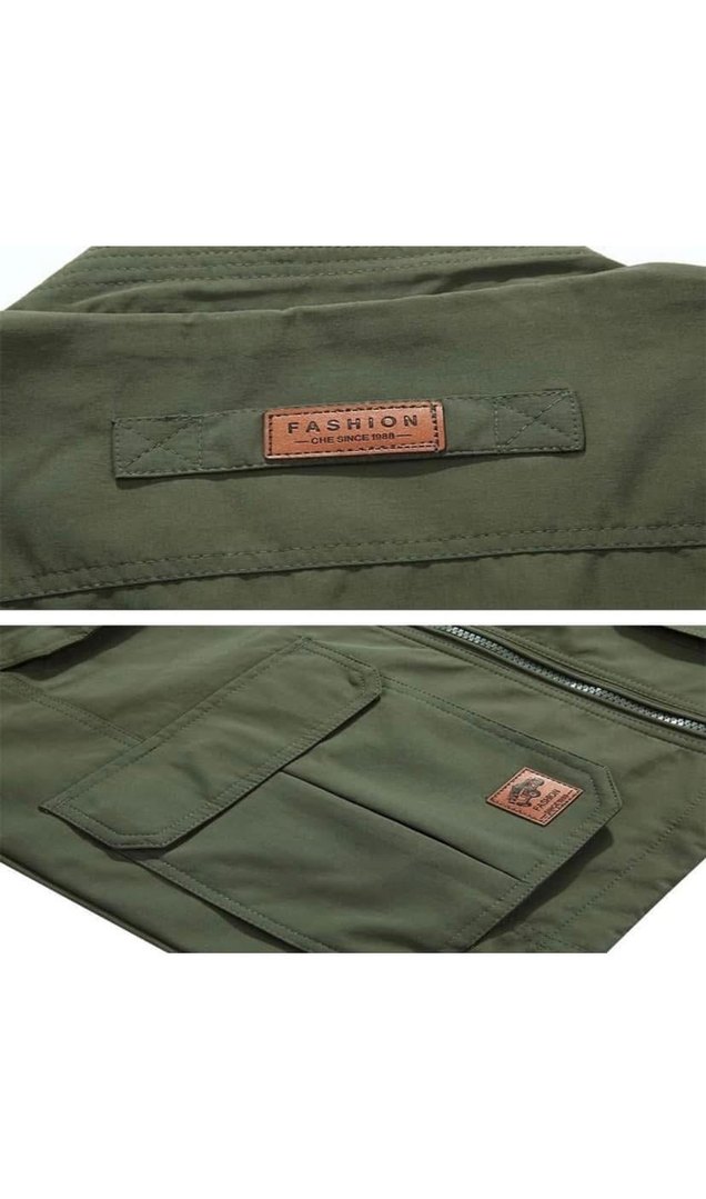 Haki Kamuflaj Desenli Kemerli Erkek Yelek - Görsel 3