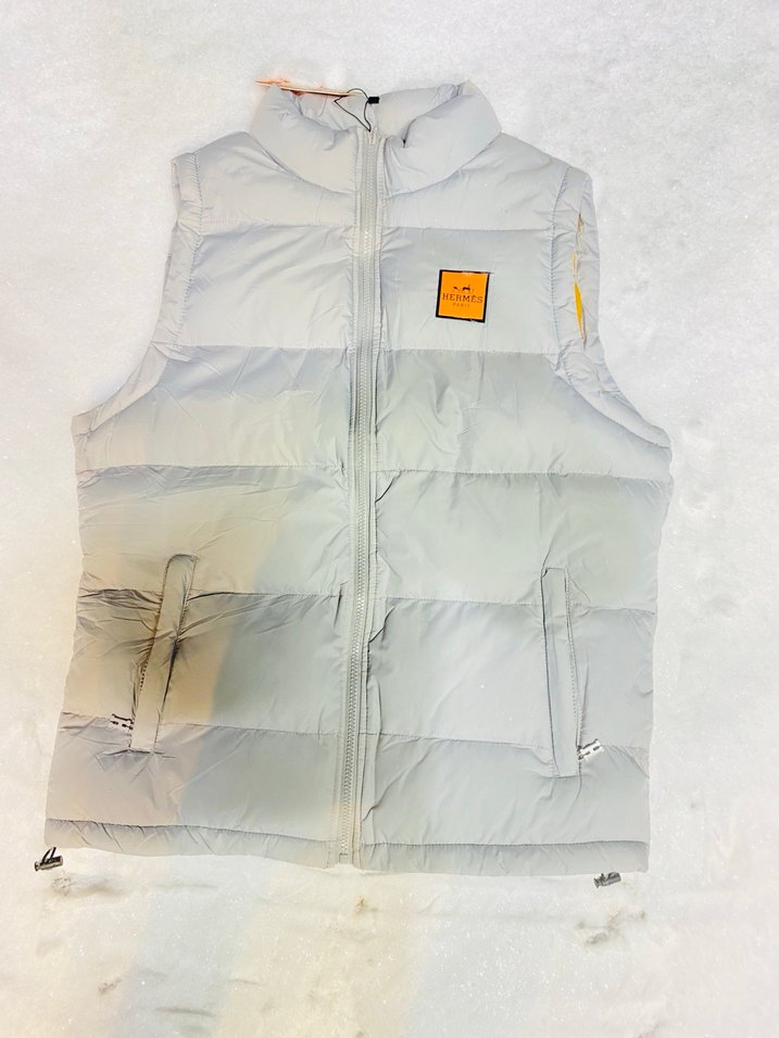 Beyaz Fermuarlı Erkek Yelek - Görsel 2