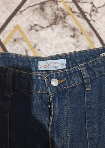 Kadın Mavi Batik Desenli Bol Kesim Kot Pantolon - Görsel 3