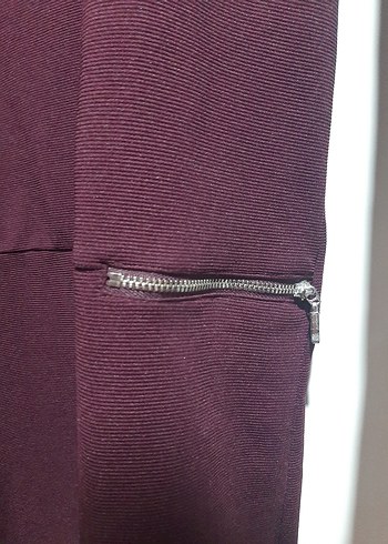 Bordo Uzun Kollu Elbise - Görsel 3