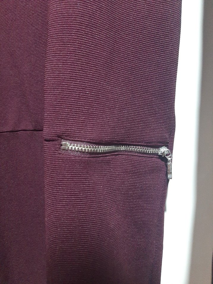 Bordo Uzun Kollu Elbise - Görsel 3